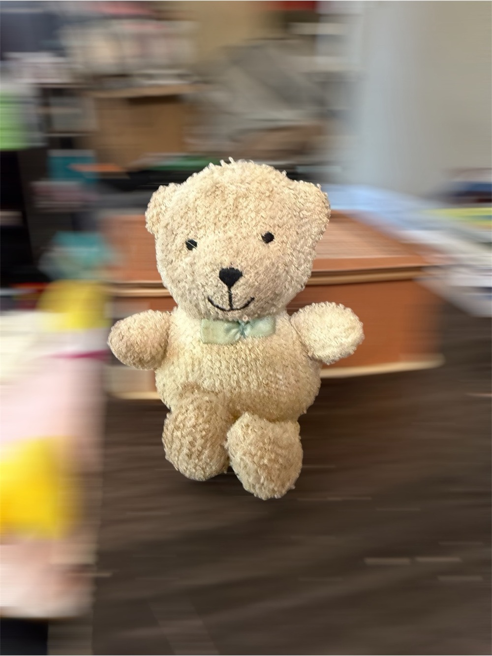 Soft Cream Teddy Bear Plush with Bow - Cozy Stuffed Animal